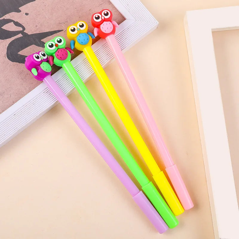 Großhandel Kreative Nette Farbe Eule Stereo Gel Stift Schwarz Wasser Stift Student Schreiben Werkzeuge Schreibwaren Shop Großhandel