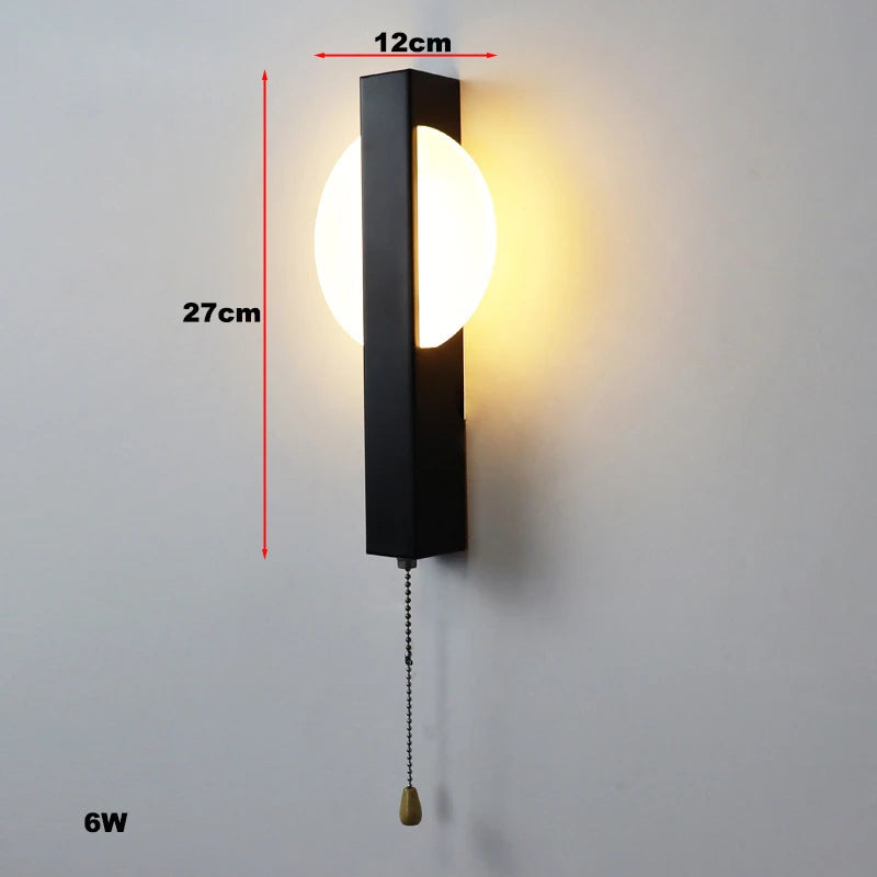 Nordic Wand Lampen mit Pull Schalter Abajur Para Quarto Lampe De Chevet Lampe für Schlafzimmer Arandela Wohnkultur Decoracion Ha