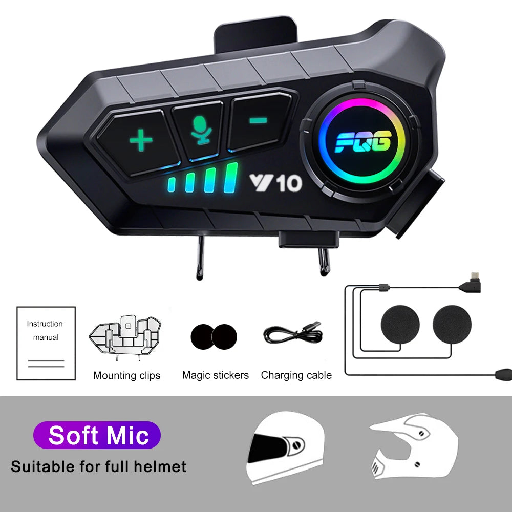 Bluetooth 5,3 Helm Headset Drahtlose Freisprecheinrichtung Telefon Kit Motorrad Wasserdichte Kopfhörer MP3 Musik Player Lautsprecher für Moto
