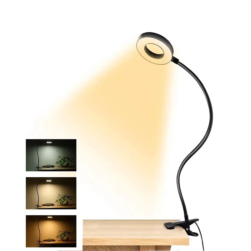 48 LEDs Clip-on-Schreibtischlampe 360 ° Flexible Schwanenhals-Lesetischleuchte, augenschonende USB-Klemme, Bücher, Nachtlicht, Arbeitszimmer, Leselicht