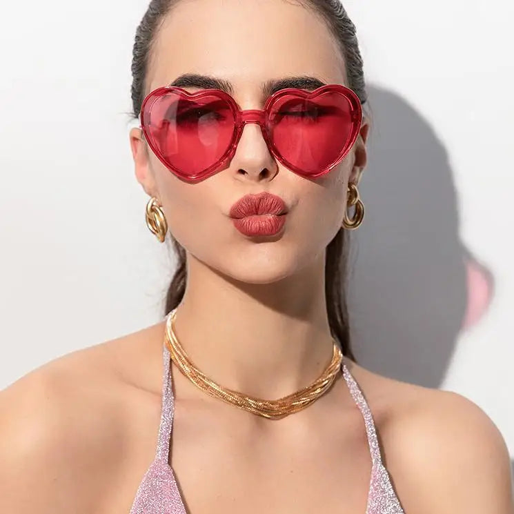 Herz Sonnenbrille für Frauen Männer Randlose Gradienten Sonnenbrille UV400 Weibliche Sommer Shades Luxus Marke Design Damen Brillen 2025