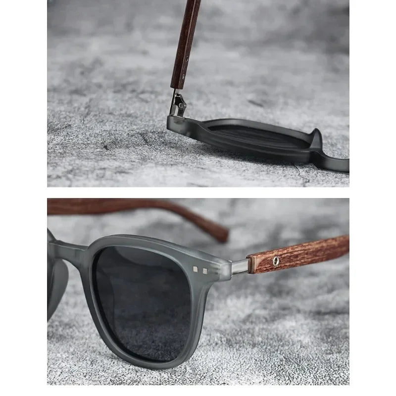 Sonnenbrille für Männer und Frauen, trendige Retro-Holzmaserung, polarisierte UV-Schutzbrille, Radfahren, Outdoor, Straßenfotografie, Sonnenbrille