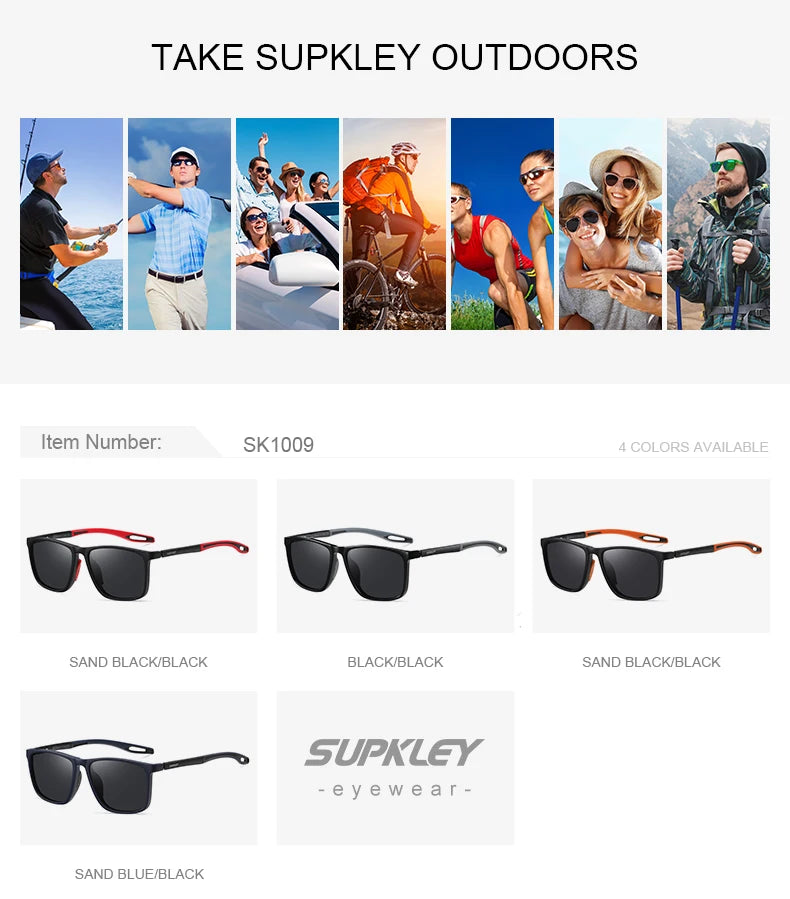 Supkley sport sonnenbrille für männer frauen bequeme leichte polarisierte sonnenbrille uv400 brillen zubehör beste geschenk wahl