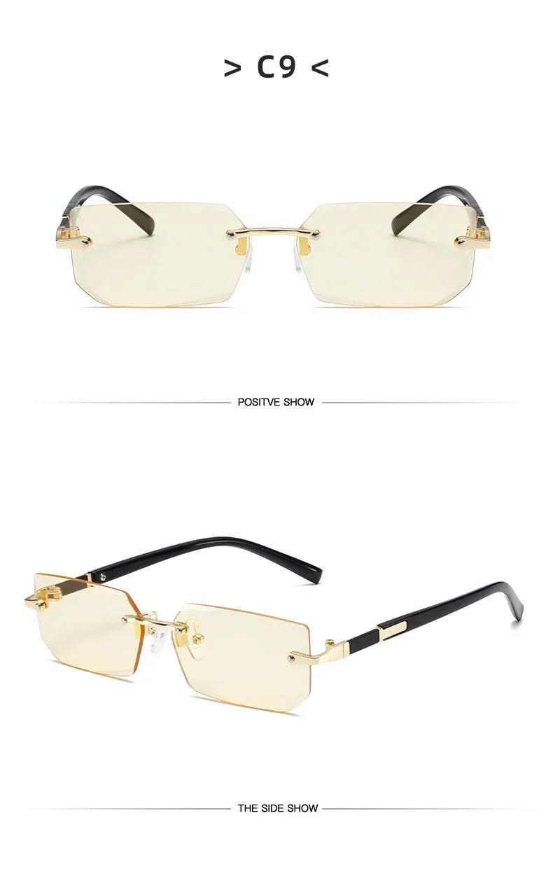 Mode High Definition Sonnenbrille Männer Damen Blau Licht Blockieren Augenschutz Brillen Randlose Quadratische Rahmen Brillen Goggle