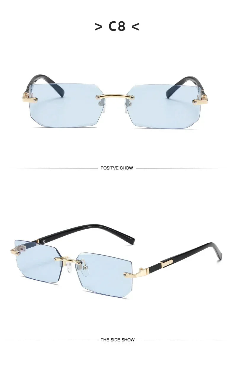Mode High Definition Sonnenbrille Männer Damen Blau Licht Blockieren Augenschutz Brillen Randlose Quadratische Rahmen Brillen Goggle