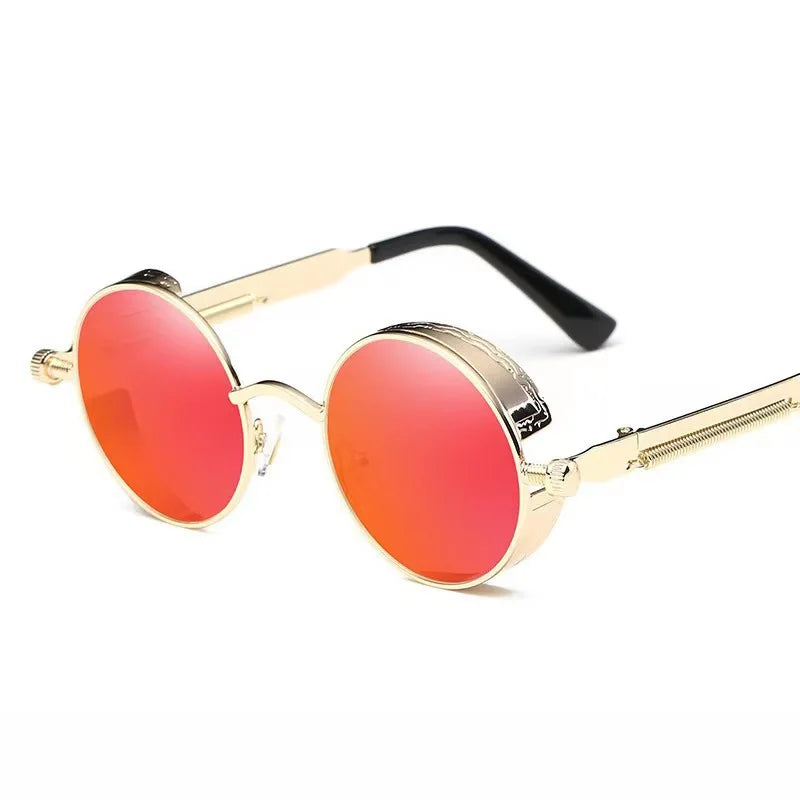 Runde Sonnenbrille Mann Gothic Steampunk Sonnenbrille für Frauen Marke Designer Vintage Mode Metall Shades Brillen Gafas De Sol
