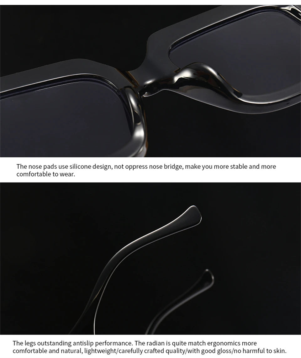 2024 Retro übergroße quadratische Sonnenbrille Frauen Luxusmarke Big Frame Sonnenbrille für Männer Vintage Punk Shades UV400 Tendy Brillen