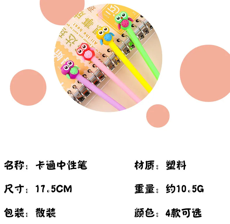 Großhandel Kreative Nette Farbe Eule Stereo Gel Stift Schwarz Wasser Stift Student Schreiben Werkzeuge Schreibwaren Shop Großhandel