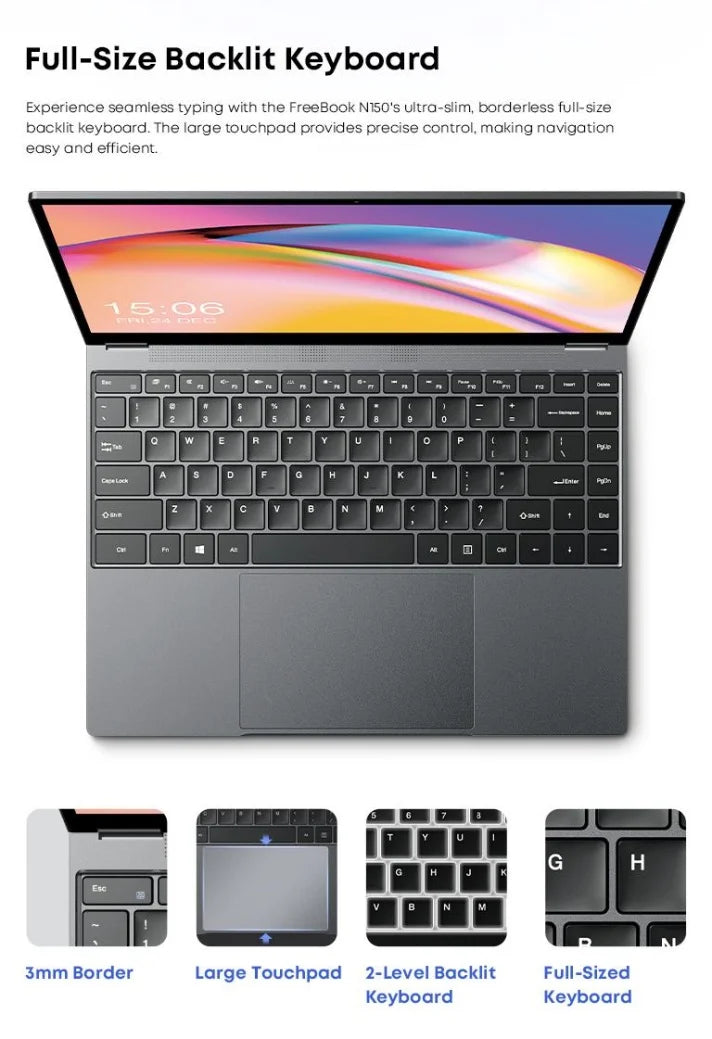 CHUWI FreeBook Tablet Laptop 2-in-1 Intel N150 13,5'' FHD Touchscreen 16 GB LPDDR5 RAM 512 GB SSD WIFI6 BT5.2 Windows 11 Notebook