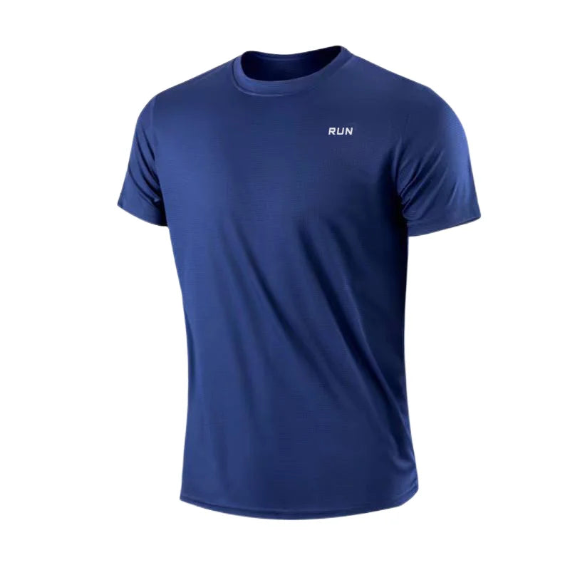 Männer schnell trocknen Kurzarm Fitness studio laufen feuchtigkeit transportierende Rundhals-T-Shirt Training Übung Fitness studio Sport hemd Tops leicht