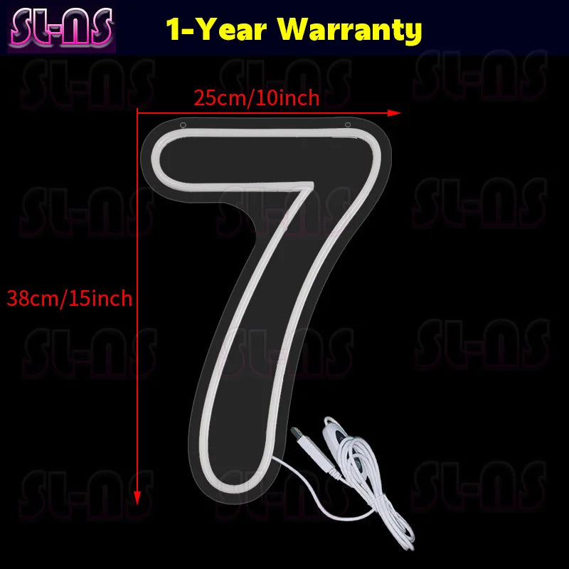 LED-Leuchtreklame mit warmen Farbzahlen, Geburtstags-Acryl-Lichter von 0 bis 9, mit Schalter für Hochzeit, Party, Business, Schönheitssalon, Wanddekoration