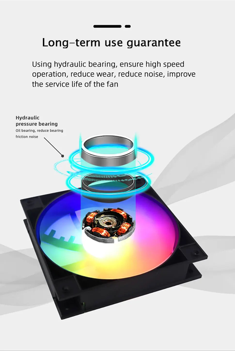 Manmu 120 mm Computergehäuse-Lüfter, stumm, Regenbogen-LED-Licht für Kühler, RGB-Lüfter für PC-Lüfterkühlung