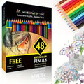 Aquarellstifte, 48er-Set professionelle Buntstifte für Erwachsene und Jugendliche, Premium-Künstlerbedarf zum Ausmalen, Mischen und
