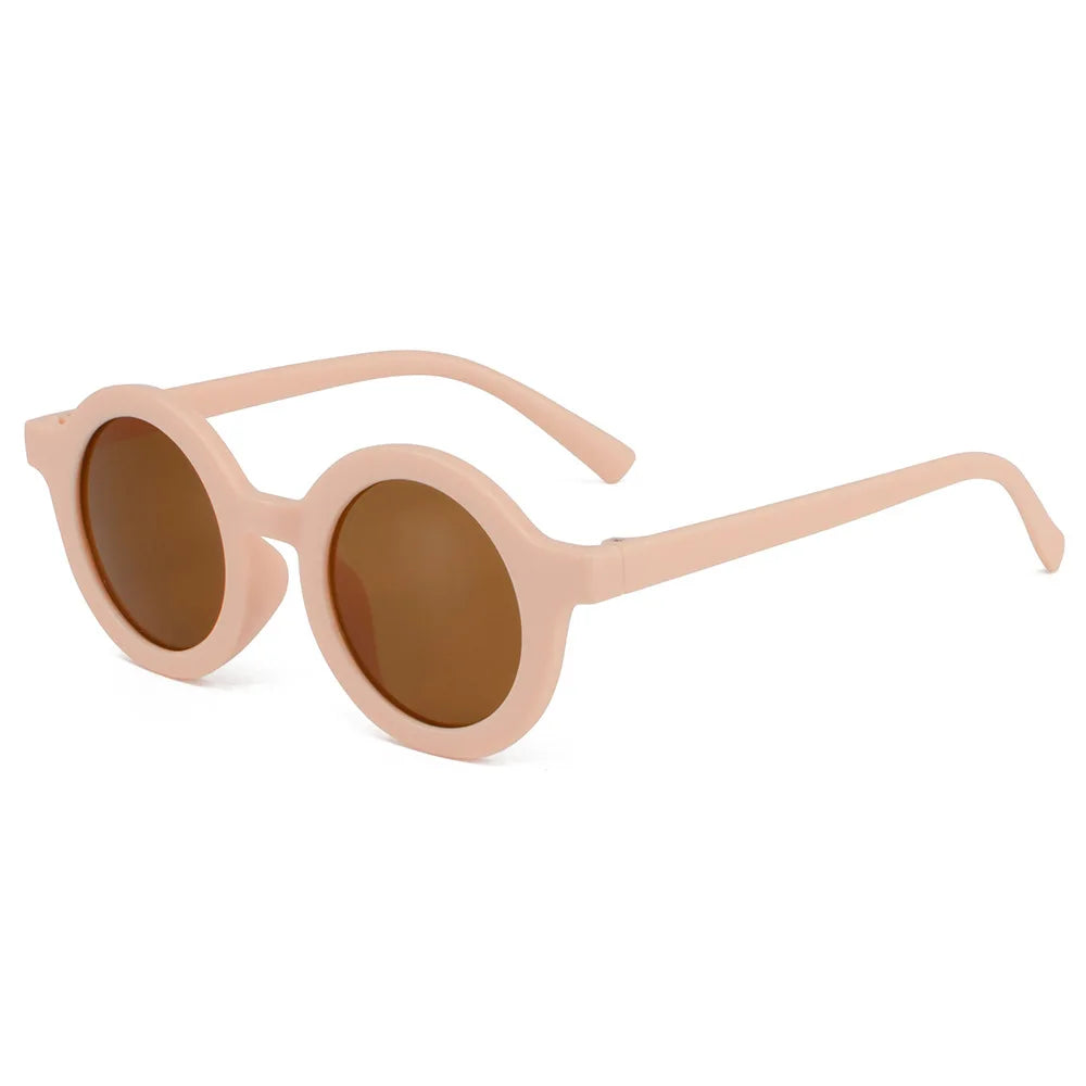 Kindersonnenbrille, runder Rahmen im Einsatzstil, Baby-Sonnenbrille für 1–7 Jahre alte Babys, Sonnenschutz, Sonnenschutz