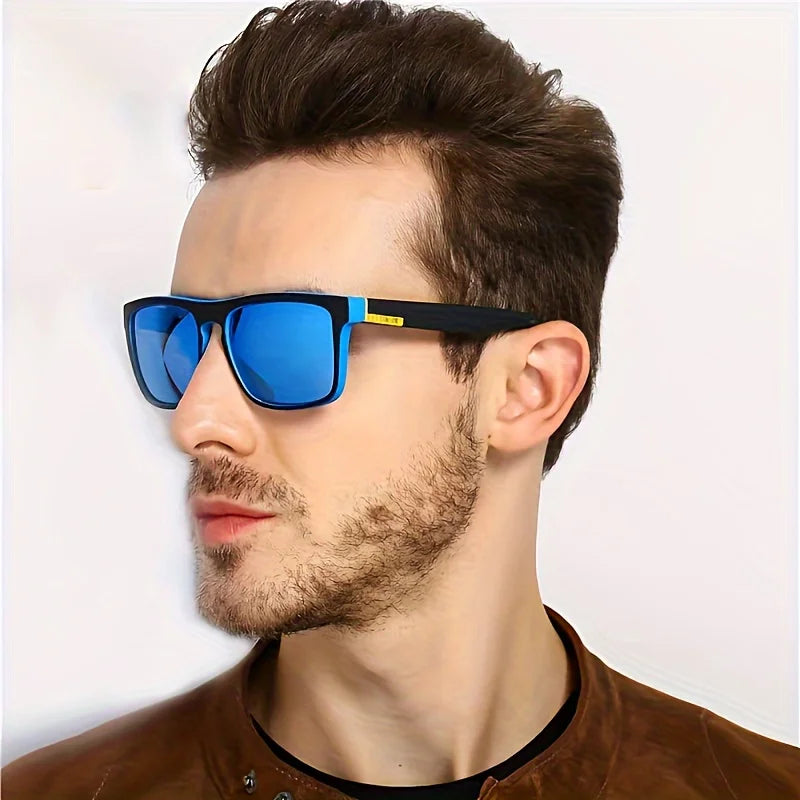 2 Stück quadratische polarisierte Sonnenbrille, blendfreie Sonnenschutz für Sommerparty, Urlaub, Reisen, Fahren, Angeln