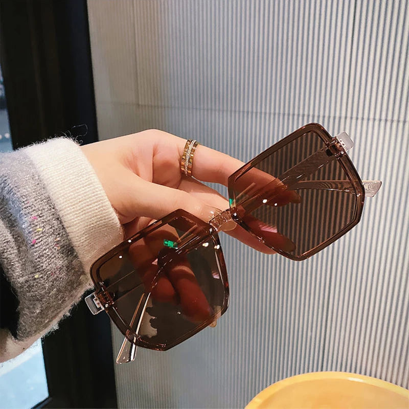 Große Rahmen Vintage Sonnenbrille Frauen Männer Marke Quadrat Sonnenbrille Retro Brillen Goggle für Männlich Weiblich Polygon Sonnenbrille ﻿ ﻿