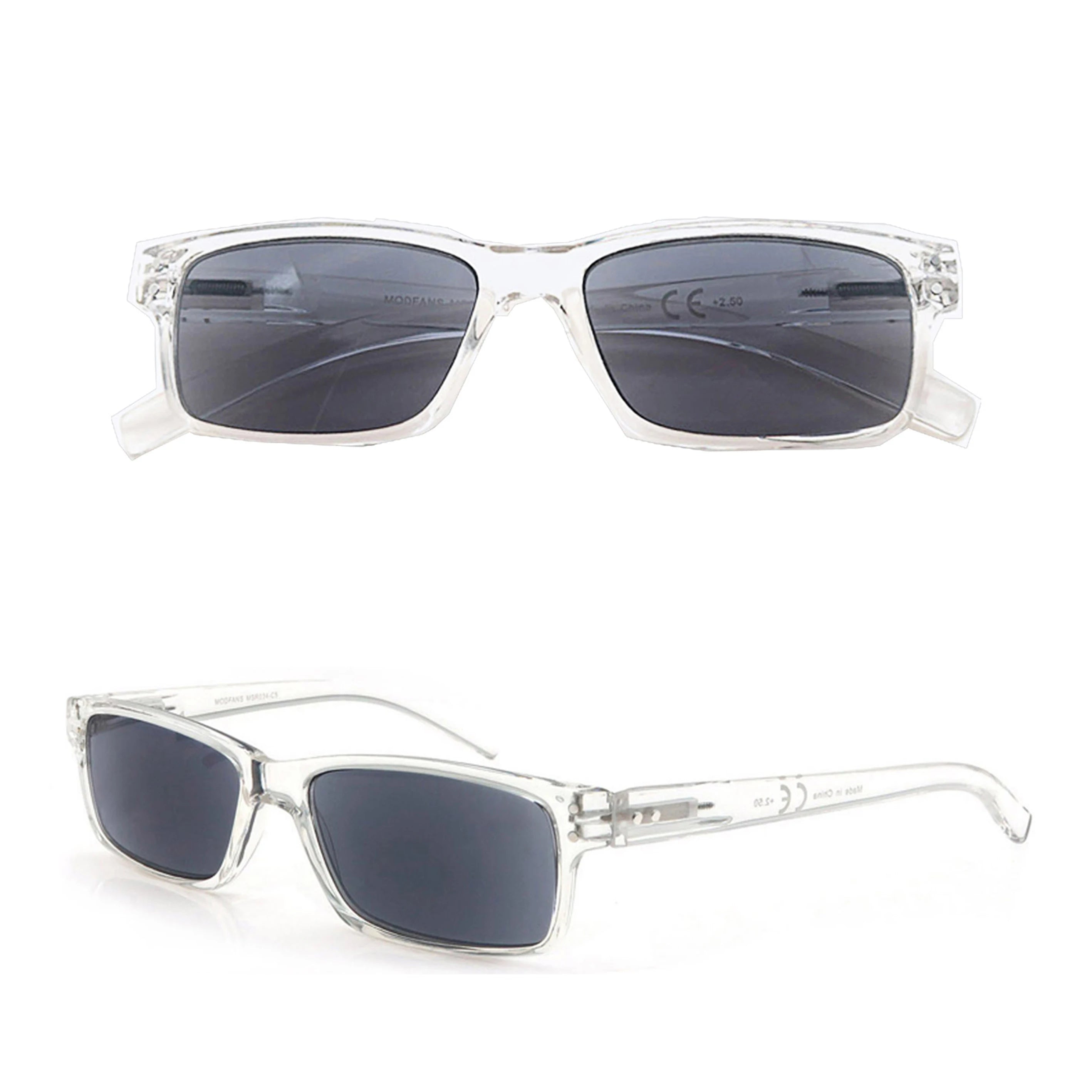 Lesesonnenbrille für Damen und Herren, quadratisch, klassischer Rahmen für den Außenbereich, Sonnenbrille, Lesebrille mit Dioptrien-Federscharnier