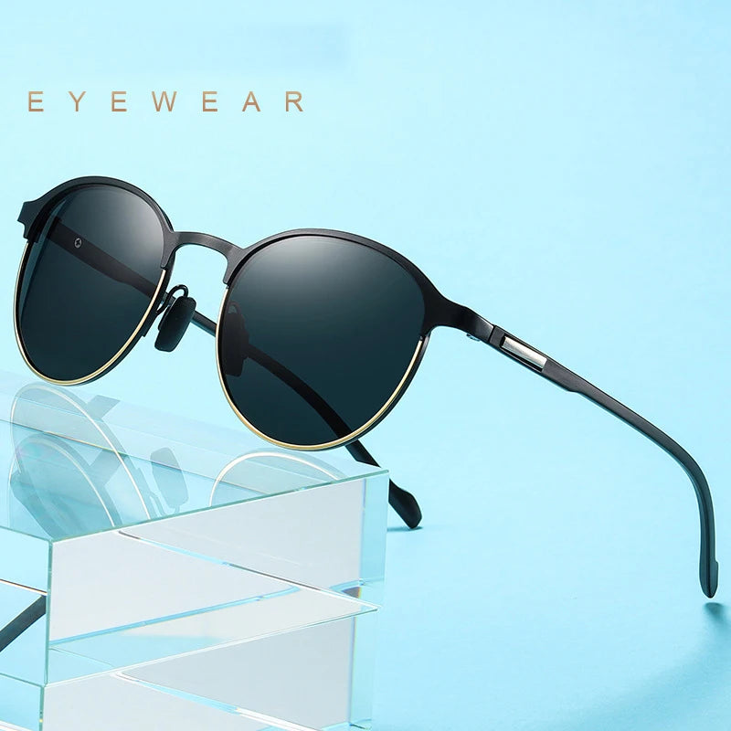 Polarisierte Sonnenbrille Fahren UV400 Schutz Sport Unisex Metall Brille Mode Blenden Halbrahmen Männer Fahrrad T522