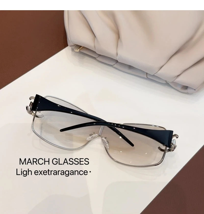Neue Verbundene Luxus Frauen Sonnenbrille Übergroßen Frau Sonnenbrille Schwarz Brillen Trendy Männer Glas Lentes De Sol Mujer 2025