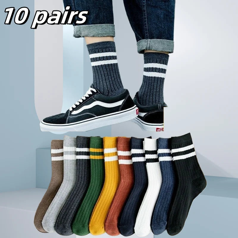 5Pairs Atmungsaktive Baumwolle Sport Strümpfe Männer Bambus Faser Herbst und Winter Männer Socken Schweiß Absorption Deodorant Business Sox