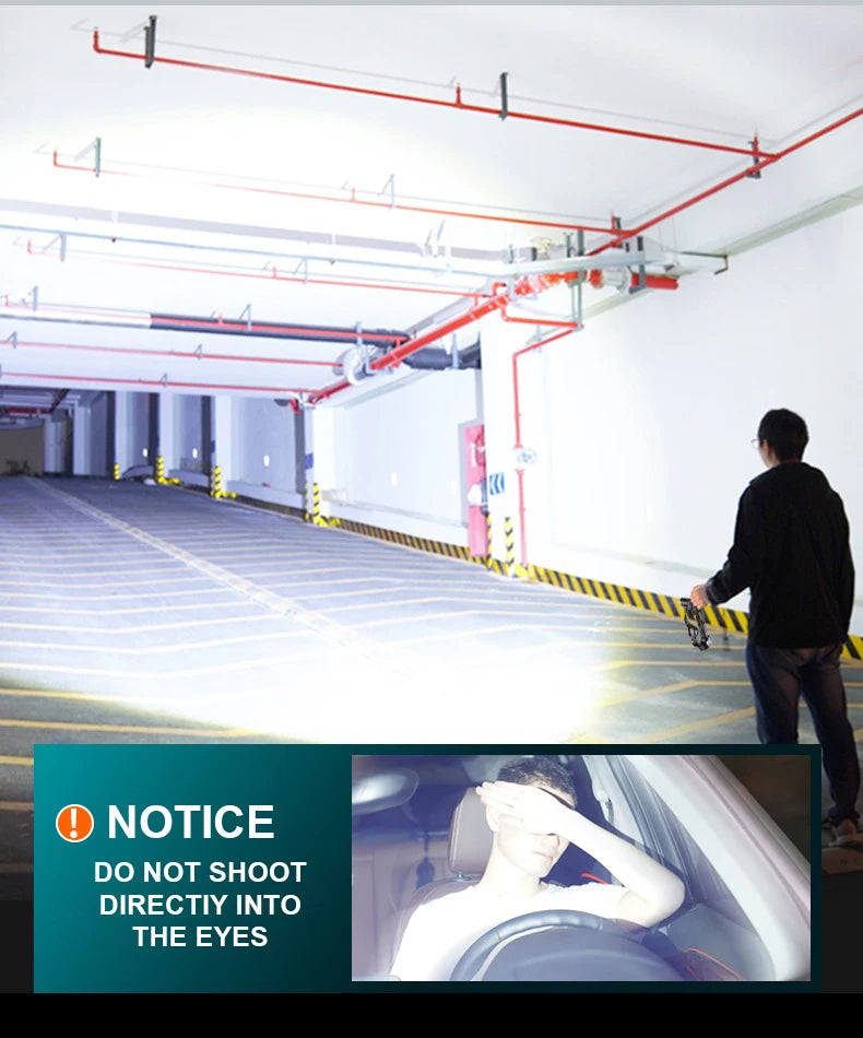 100000000LM Ultrahelle 15000 mAh USB C wiederaufladbare Taschenlampe Hochleistungs-Taschenlampen Wasserdichte Camping-Laterne Digitalanzeige