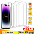 5Pcs Gehärtetem Glas Für iPhone 15 13 11 12 14 Pro Max Mini Screen Protector Für IPhone 16 17 8 plus X XR XS MAX Schutz Glas