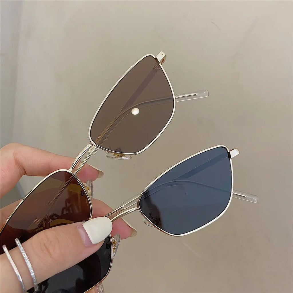 Sonnenbrille für Damen, klassisch, modisch, übergroß, antireflexig, Vintage, quadratisch, Metall-Sonnenbrille, Fahrbrille, UV400, О