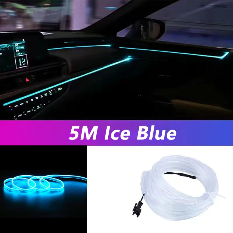 5m Auto Innenraum LED-Streifen Licht Neon El Verkabelung dekorative Lampe für Auto DIY flexible Umgebungs licht USB Party Atmosphäre Diode