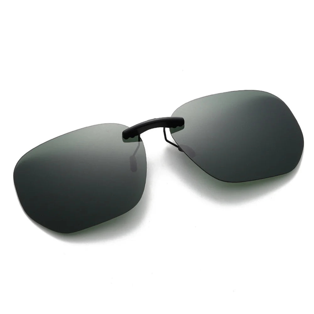 Quadratischer Clip auf Sonnenbrille Frauen polarisierte schwarze Linse uv400 Nachtsicht fahren Männer Brille Clips Anti Blendung Vintage Brille