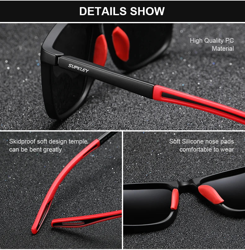 Supkley sport sonnenbrille für männer frauen bequeme leichte polarisierte sonnenbrille uv400 brillen zubehör beste geschenk wahl