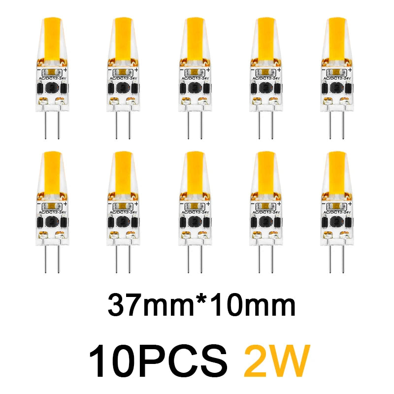10PCS 12V AC/DC G4 COB Lampe LED AC/DC 12V Mais Licht 1,2W 2W 2,5W Scheinwerfer Kronleuchter Birne Ersetzen Halogen Lampen