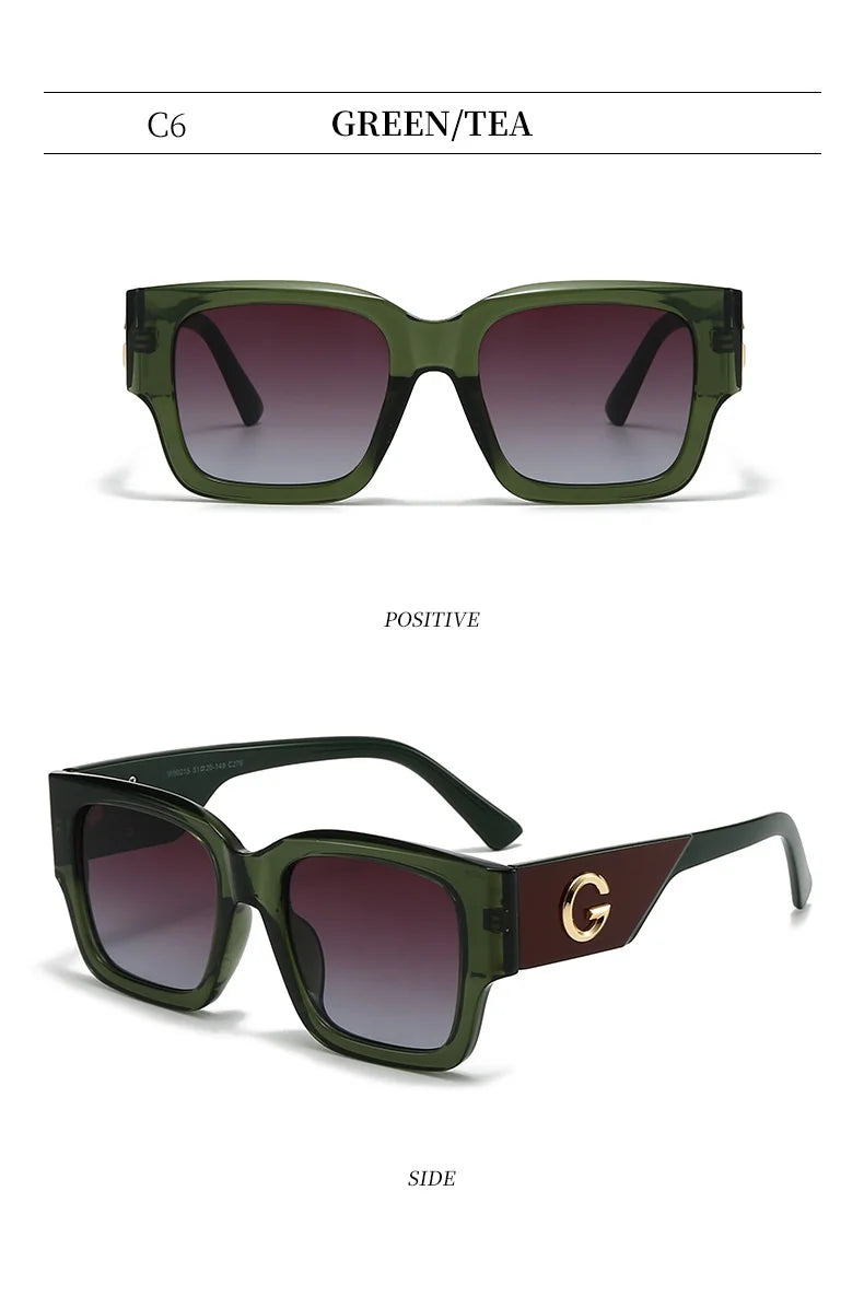 Luxusmarke G Fashion Sonnenbrillen für Damen und Herren, europäische und amerikanische stilvolle quadratische Designer-Brillen, Unisex-Brillen, UV400
