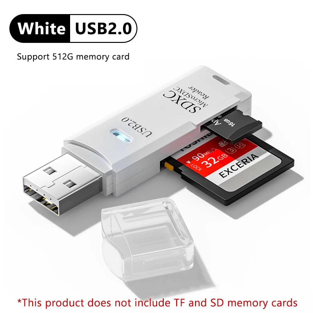 2-in-1 USB 3.0 Kartenleser Micro TF SD Kartenleser USB-Adapter Hochgeschwindigkeitskartenleser TF Speicherkarte für PC Laptop Zubehör