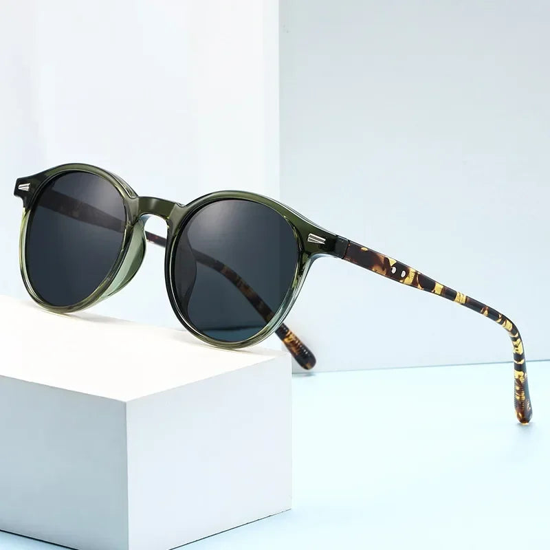 Stilvolle Sonnenbrille mit rundem Rahmen für Herren und Damen, lässig, Vintage-Stil, Outdoor-Sportbrille, Unisex, ultraleicht, UV400, Sonnenbrille