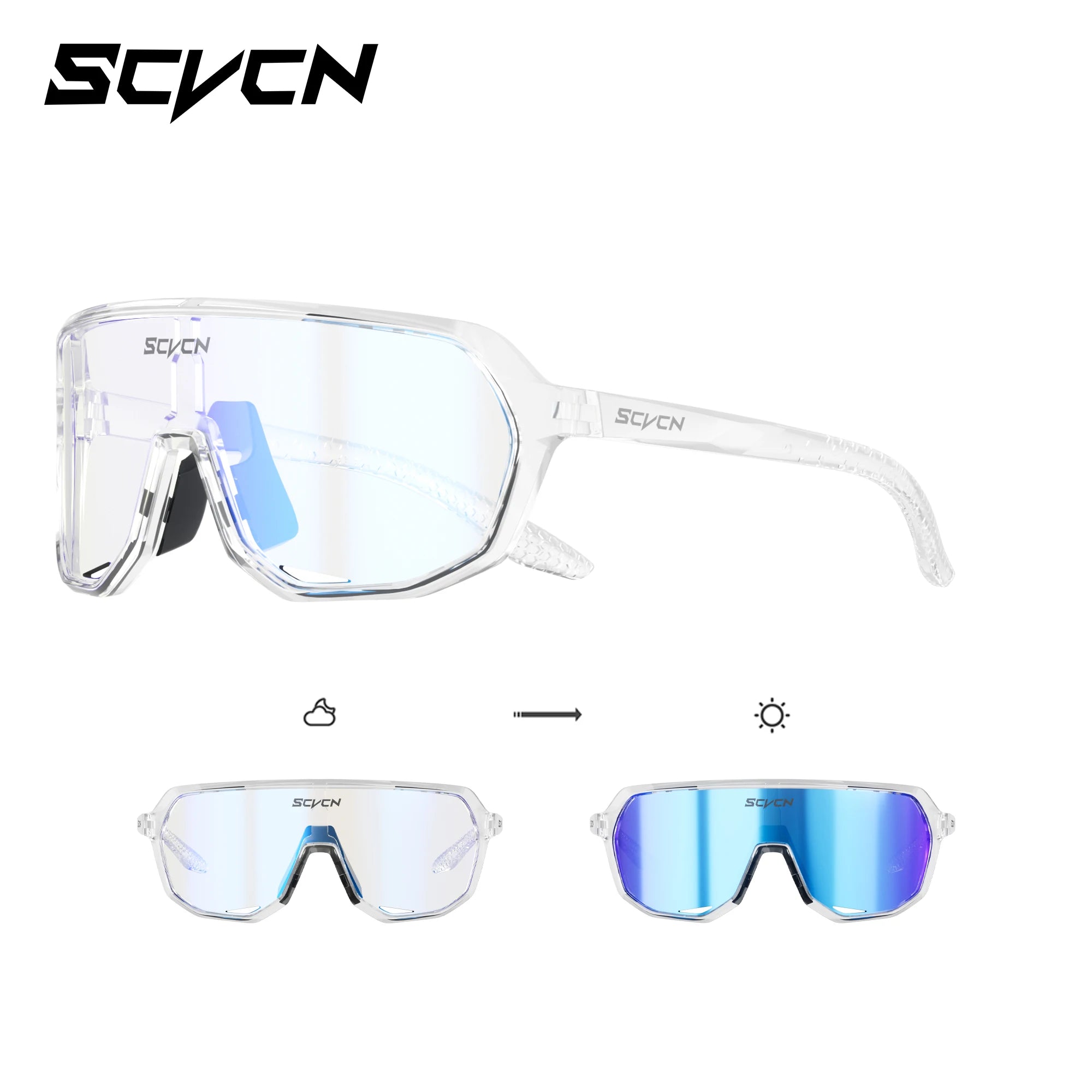 SCVCN Fahrradbrille, Fahrrad, Mountainbike, Wandern, Camping, Golf, UV400, Sonnenbrille, Sportschutzbrille für Männer und Frauen, Baseball