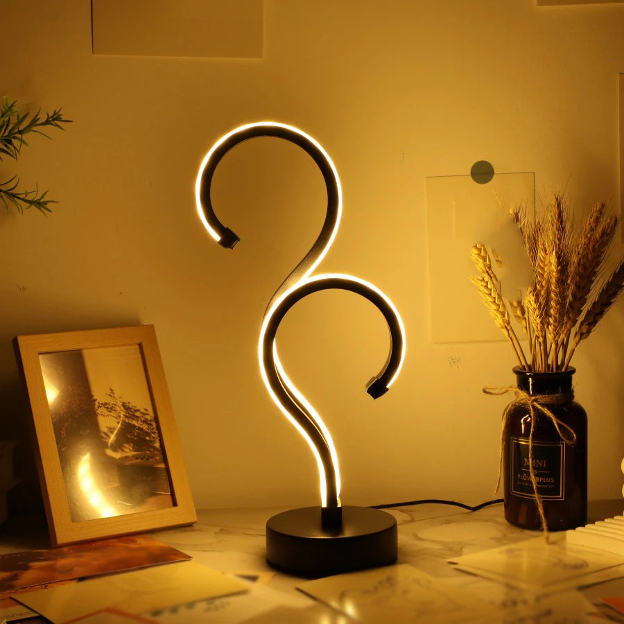 1PC Kreative Doppel Fragezeichen Schreibtisch Lampe USB Drei Farbe Dimmen Schlafzimmer Augenschutz Nachtlicht