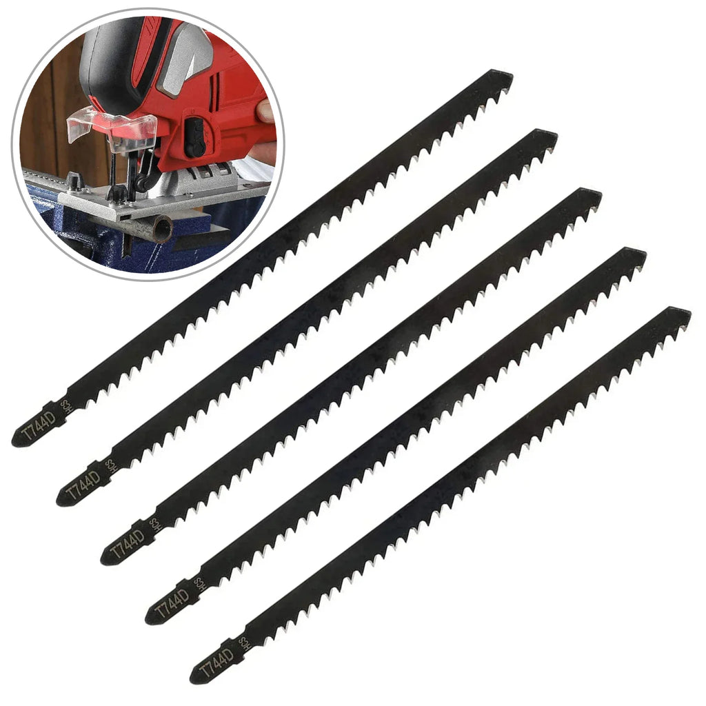 5PCS T744D Professionelle Jigsaw Klinge Set 180mm Lange Jig Sägeblätter Für Holz Metall Gerade Schneiden T-schaft Jig Sägeblatt
