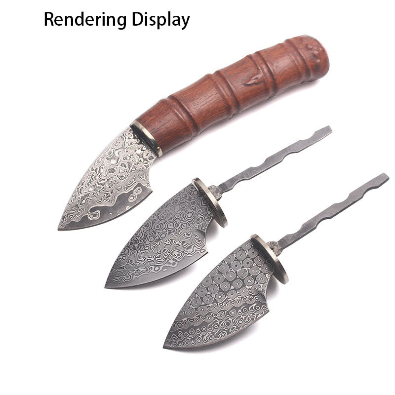 Rosette Damaskus Stahl Sharp Feste Klinge Messer Rohlinge Haushalt DIY Outdoor Camping Überleben Werkzeug Teile Zubehör