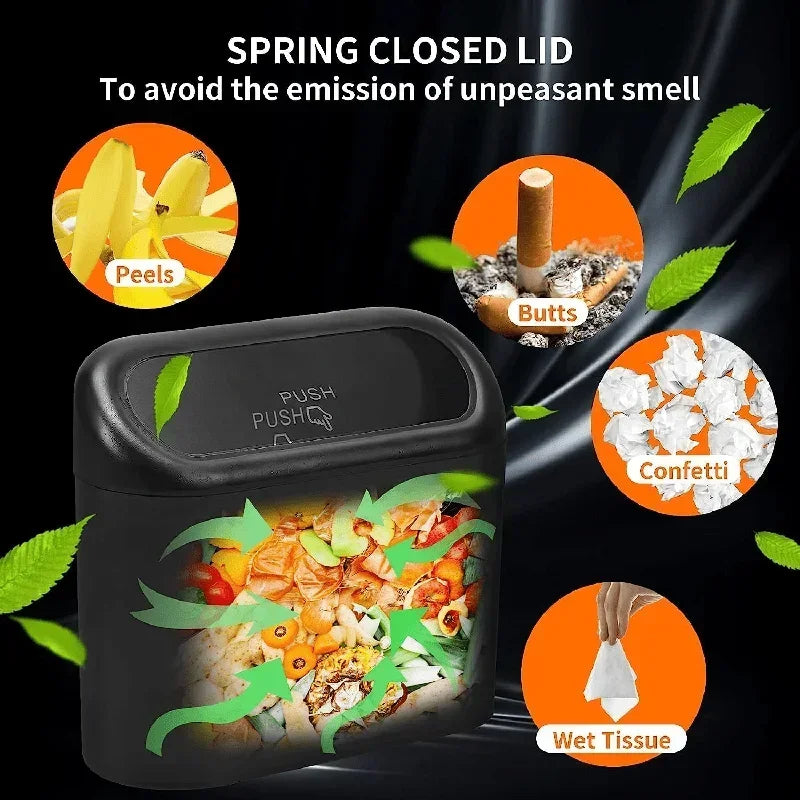 Auto-Mülleimer (mit Deckel), enthält 60 (300) Müllbeutel, kleiner Auto-Mülleimer, auslaufsicheres Mini-Autozubehör