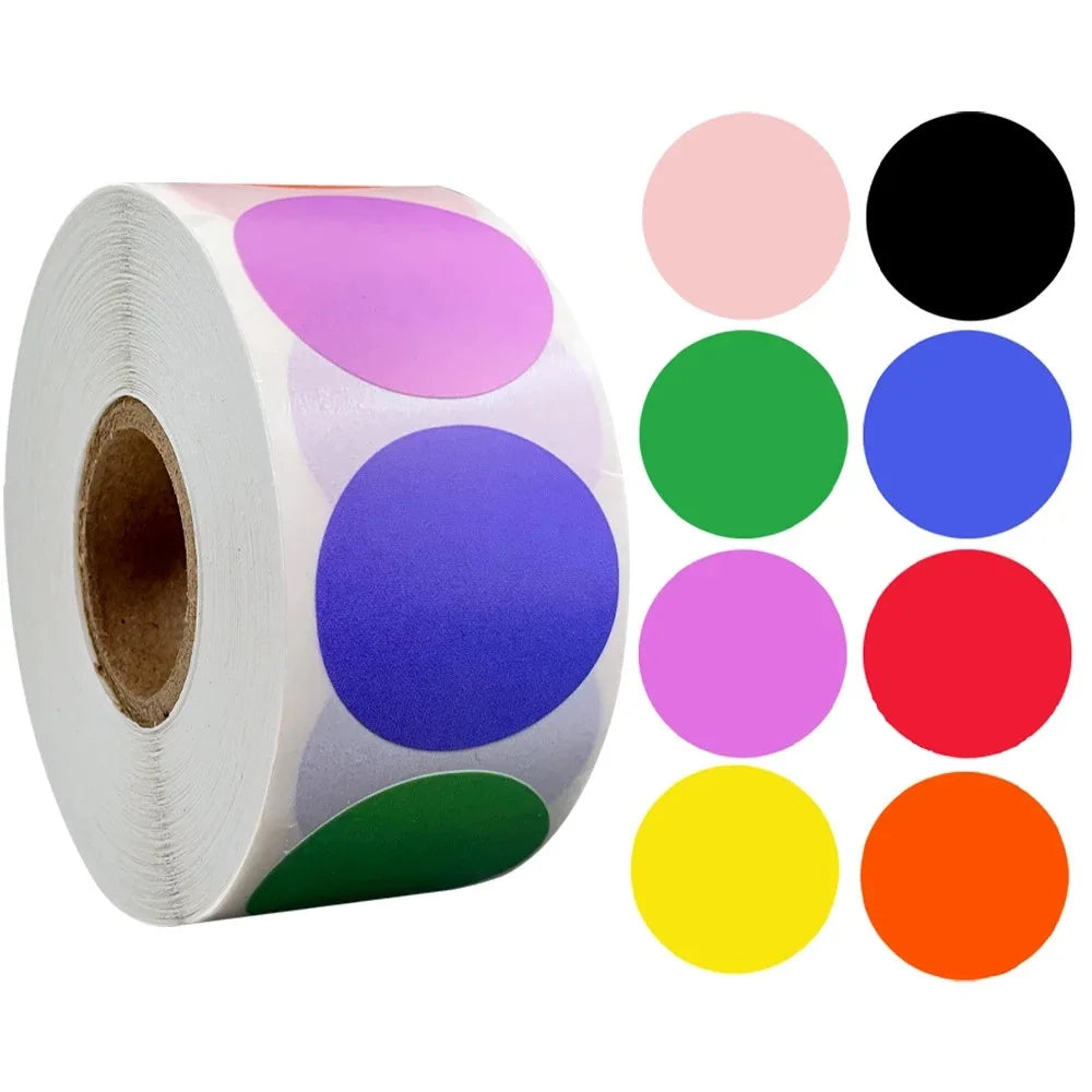 500 teile/rolle 1 zoll Kraft Papier Aufkleber Runde Leere Etiketten Für Handgemachte Geschenk Tag Papier DIY Umschlag Abdichtung Aufkleber schreibwaren