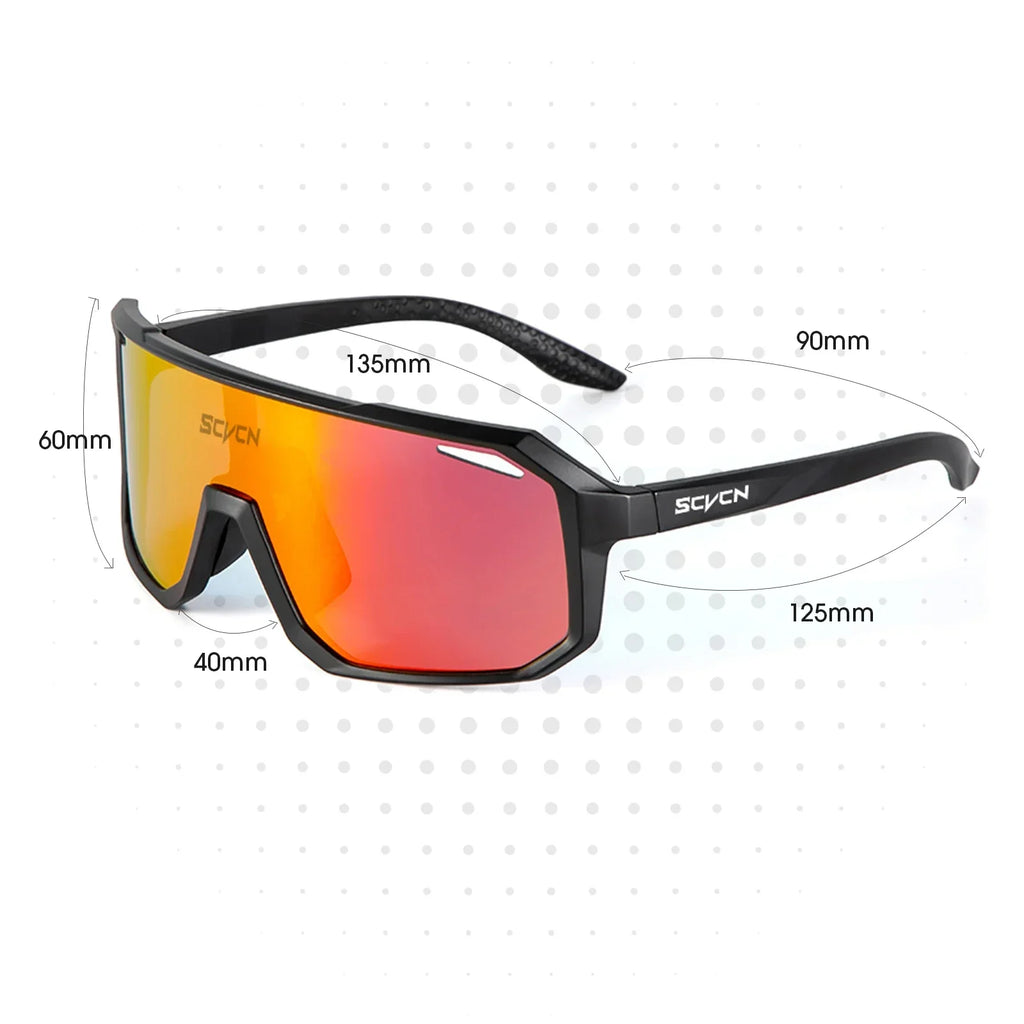 SCVCN Fahrradbrille, Fahrrad, Mountainbike, Wandern, Camping, Golf, UV400, Sonnenbrille, Sportschutzbrille für Männer und Frauen, Baseball