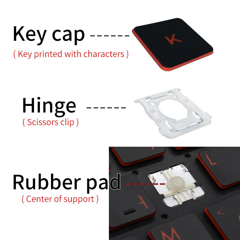 Ersatz-Tastenkappen-Tastenkappen-Scharnier für MSI Modern14 GE66 Raider GS66 GP66 P66 Stealth 10SD 10SF GE66 MS-14D3/14D1/14DK Tastatur