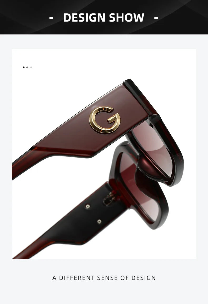 Luxusmarke G Fashion Sonnenbrillen für Damen und Herren, europäische und amerikanische stilvolle quadratische Designer-Brillen, Unisex-Brillen, UV400
