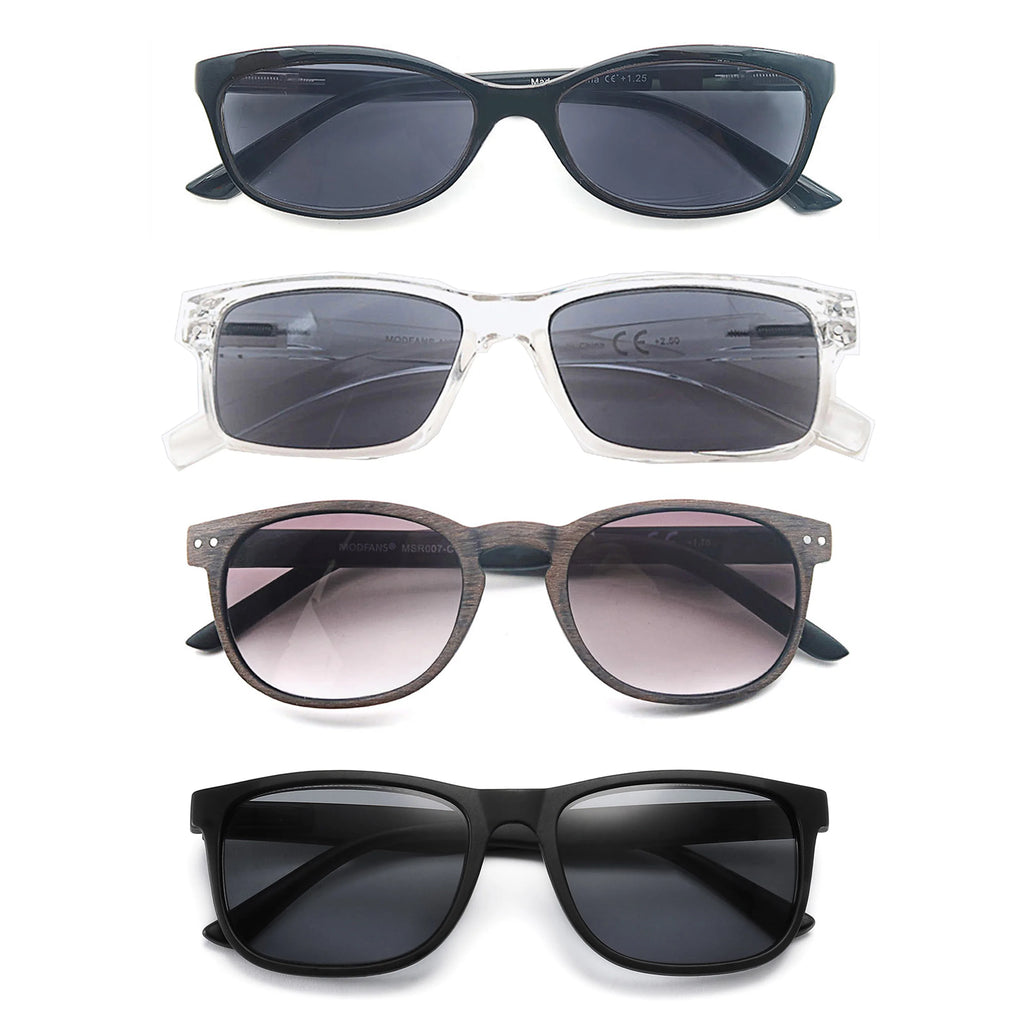 Lesesonnenbrille für Damen und Herren, quadratisch, klassischer Rahmen für den Außenbereich, Sonnenbrille, Lesebrille mit Dioptrien-Federscharnier