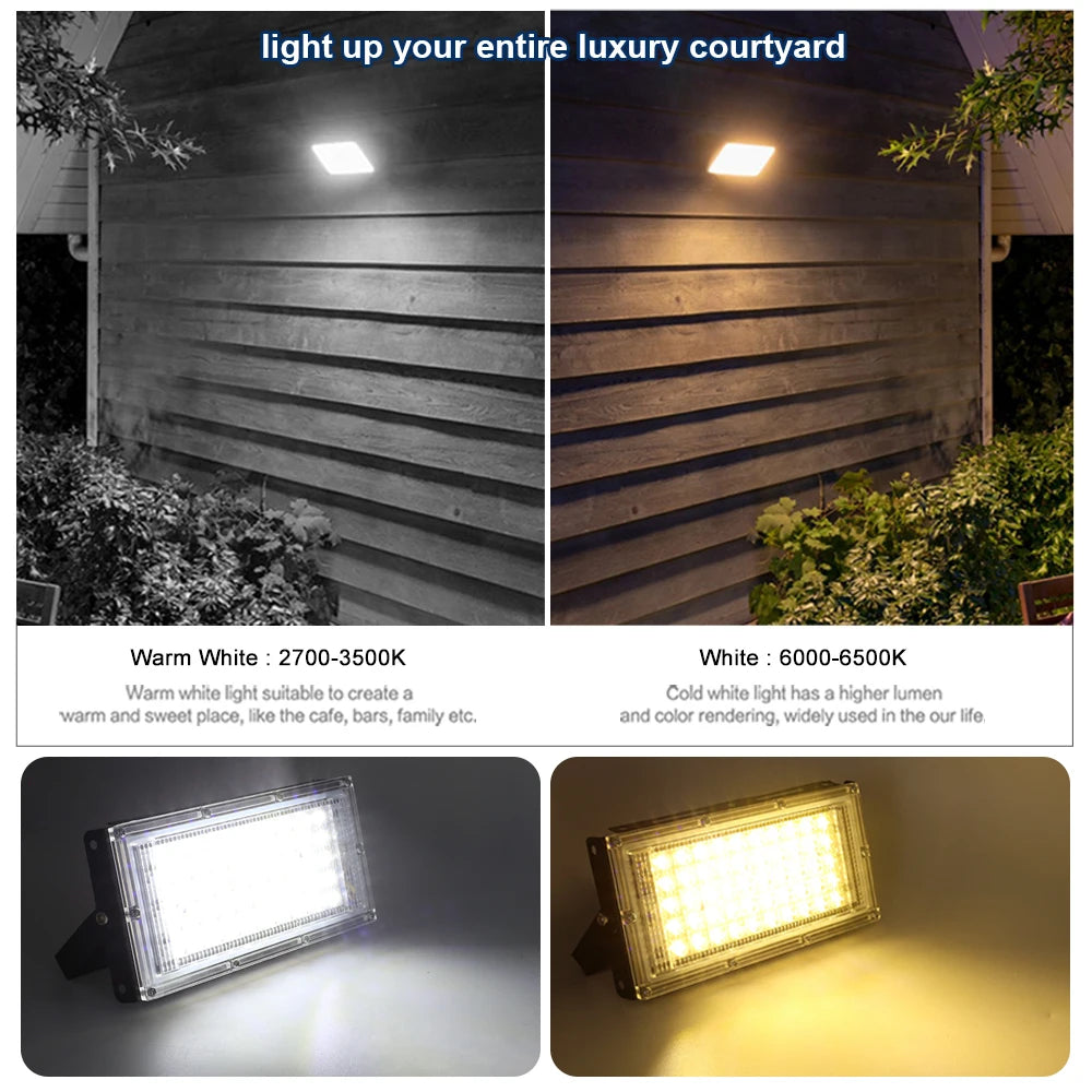 LED Flutlicht 50W 100W 150W IP65 Wasserdicht 220V 240V Outdoor Flutlicht Scheinwerfer LED Reflektor straße Lampe Garten Beleuchtung