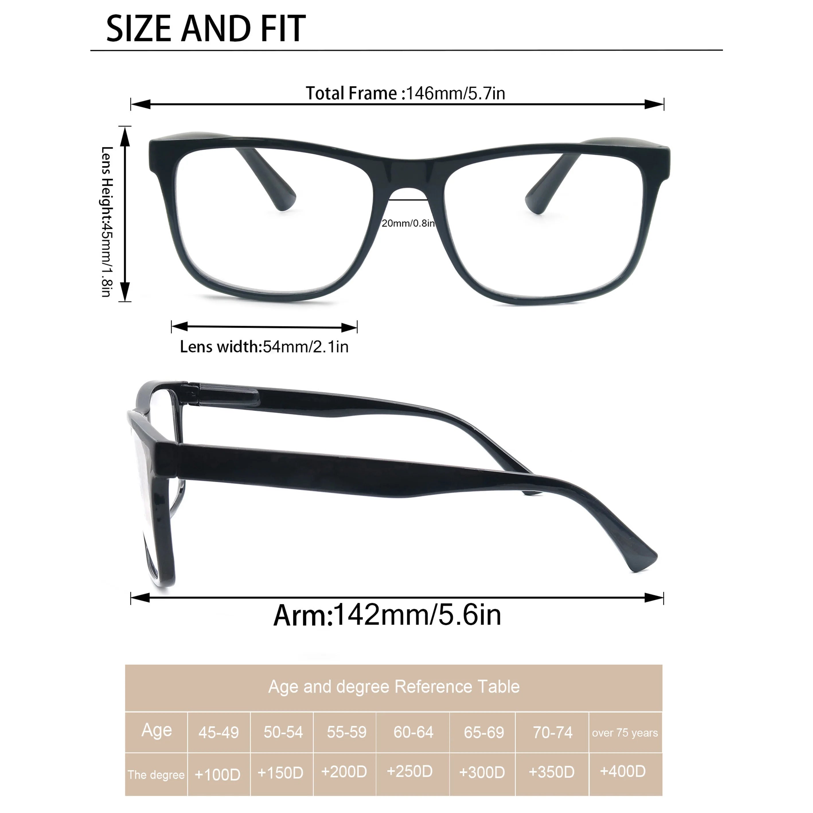 Lesesonnenbrille für Damen und Herren, quadratisch, klassischer Rahmen für den Außenbereich, Sonnenbrille, Lesebrille mit Dioptrien-Federscharnier