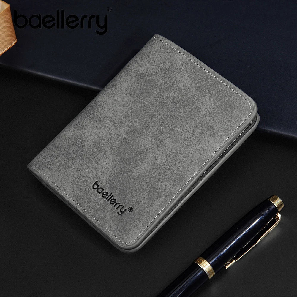 Baellerry-Geldbörse für Herren, PU-Leder, Vordertasche, minimalistische Geldklammer, Reiseutensilien