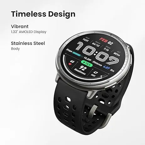 Amazfit Active 2 Smartwatch 44 mm, 10-Tage-Akku-Fitness-Tracker, Schlafüberwachung, GPS-Karten, ab 160 Sportmodi, für Android iPhone