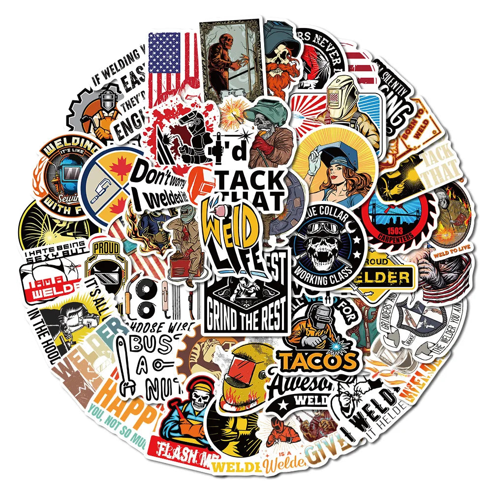 10/50PCS Mixed Schweißen Schweißer Graffiti Aufkleber DIY Gepäck Skateboard Wasserdicht DIY Coole Cartoon Aufkleber Aufkleber s Geschenk