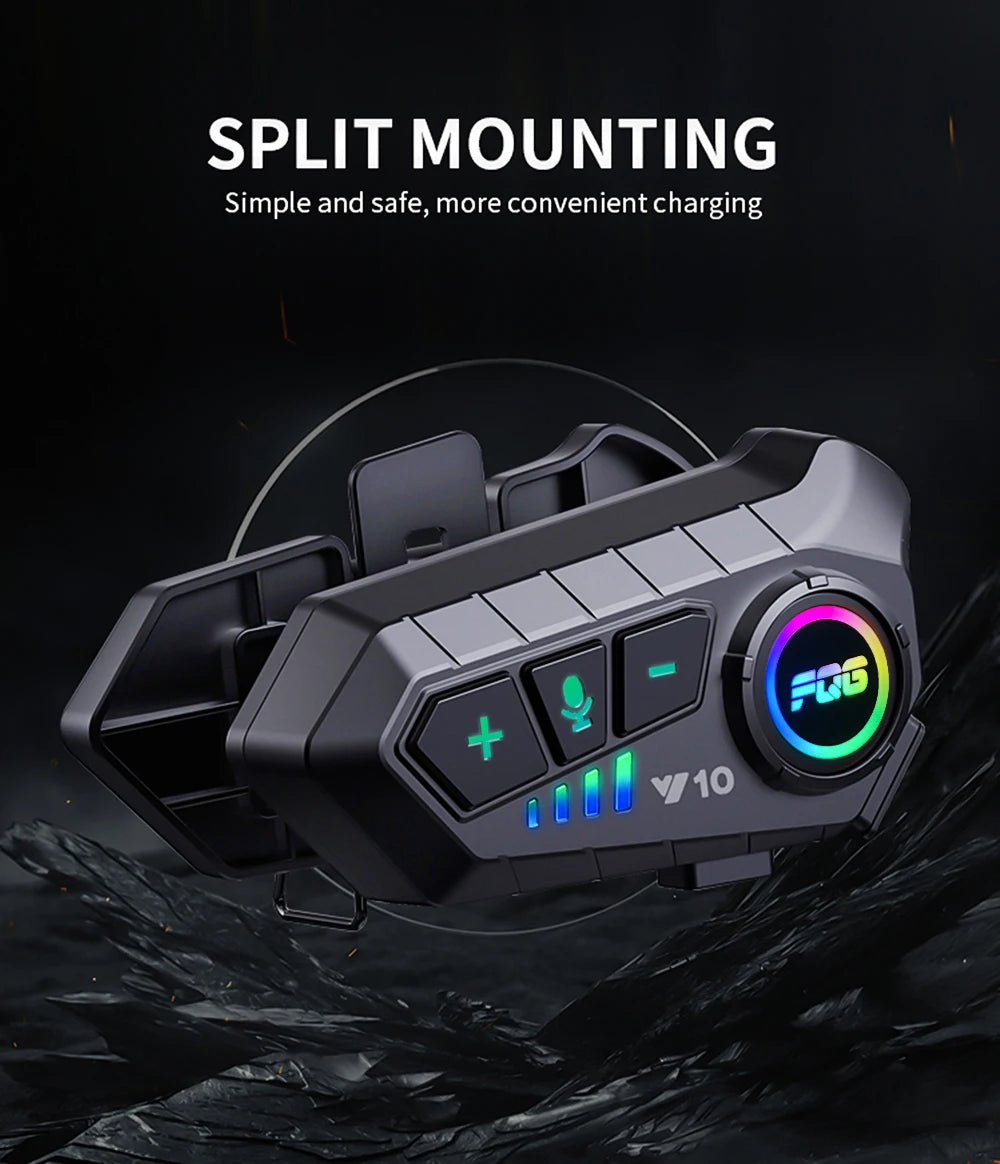 Bluetooth 5,3 Helm Headset Drahtlose Freisprecheinrichtung Telefon Kit Motorrad Wasserdichte Kopfhörer MP3 Musik Player Lautsprecher für Moto